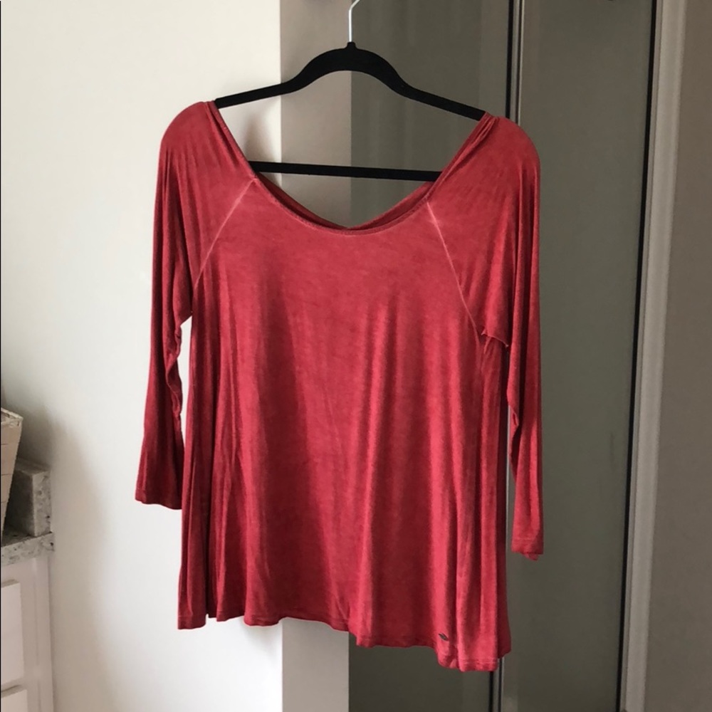 3/4 Sleeve Taracotta Flowy Shirt!